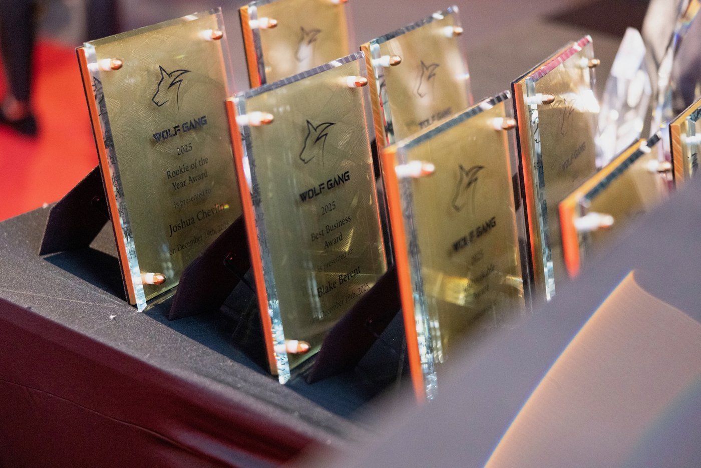Wolf Gang award plaques